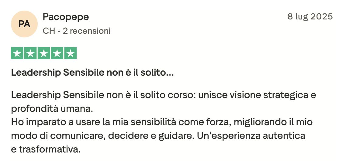 Recensione Trustpilot — Pacopepe